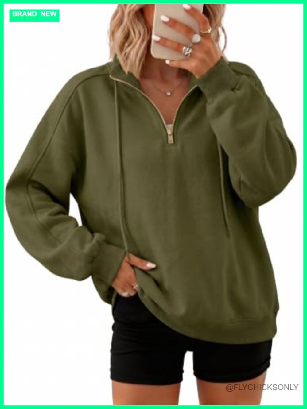 Oversized Quarter Zip Sweatshirt Women Long Sleeve Pullover